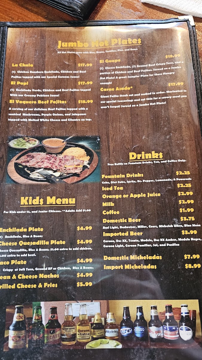 Coronas Mexican Restaurant Menu - Image 6